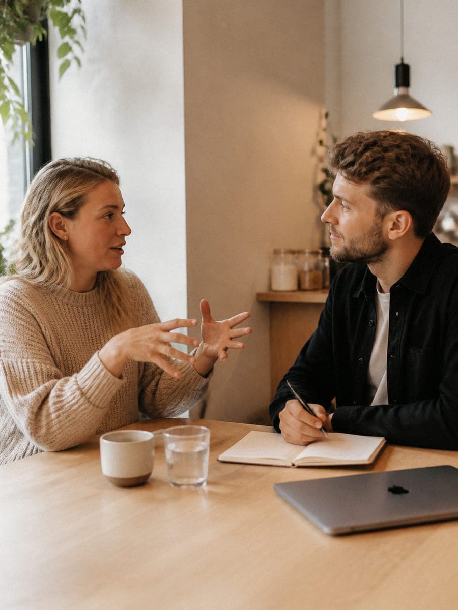 Kundmöte där kunden berättar vad de vill ha