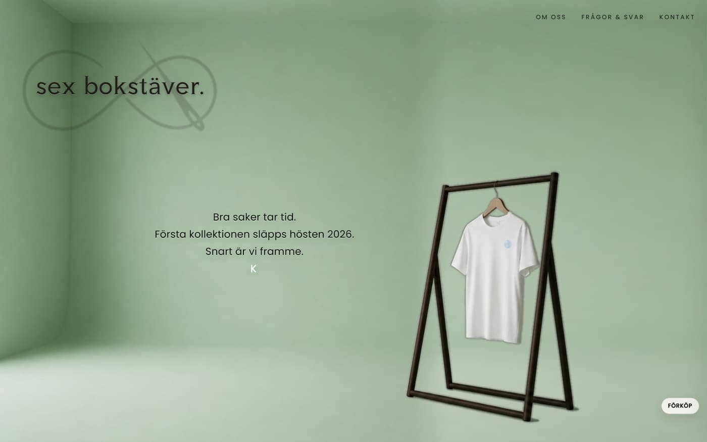 Hemsida för Sex Bokstäver, Klädbutik